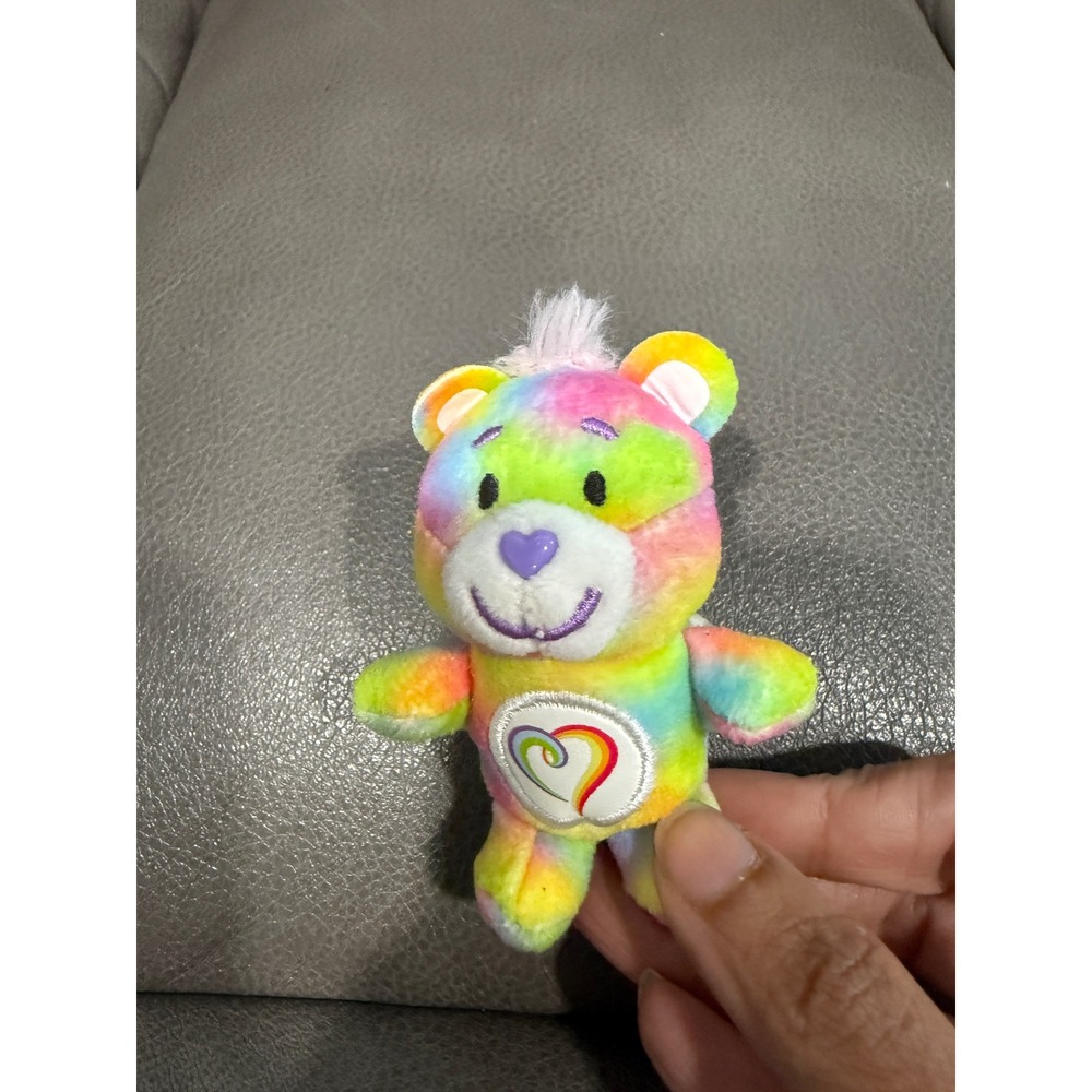 Care Bears Togetherness Bear Mini Plush Rainbow Tie Dye 2024 Cloudco Micro Toy‎